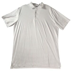 Hammer Back Golf Polo Shirt Men's Large White‎ Blue Striped Stretch Comfort